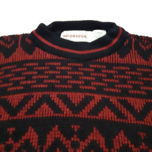 Vintage McGregor Sweater Mens Large Red Long Sleeve Pullover 48 in Chest - Picture 8 of 14